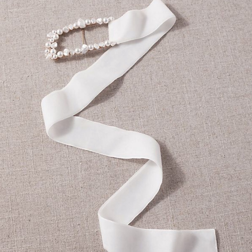 BHLDN AB ELLIE VELVET FRESHWATER PEARL BELT NWT